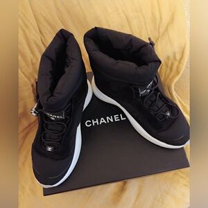 Black & White Chanel boots